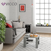 Vicco Tavolino da Divano Homer Tavolino da Soggiorno Cemento Bianco 60x60