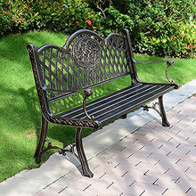 Panchina per terrazza del parco Panchina per il tempo libero all'aperto, Panchina da giardino retrò in alluminio pressofuso resistente alle intemperie, Panchine da giardino decorative nel cortile e
