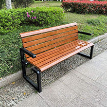 LXLH Panca da Giardino Panca da terrazza panchina da Giardino panchina da Esterno, panchina da Giardino anticorrosiva e Resistente al Sole con Schienale e braccioli, può ospitare 2-3 Persone, ADA