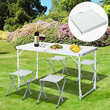BAKAJI Tavolo Camper Campeggio Picnic Alluminio Pieghevole a Valigetta per Spiaggia o Giardino (120 x 60cm)