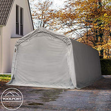 TOOLPORT Tenda Garage 3,3 x 6,0m Tenda per Il Bestiame Tenda Capannone in PVC ca. 550 g/m² e Stabile Costruzione in Acciaio Grigio