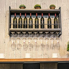 JHGJBJ Metallo Parete Vino Rack, Stile Industriale Ferro saldato Doppio Strato a Parete Titolare Calice, banco di Mostra di Vino con trogolo Vetro di Vino (Size : 100cm)