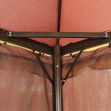 Outsunny Gazebo da Giardino con Doppio Tetto e Zanzariera in Poliestere caffè