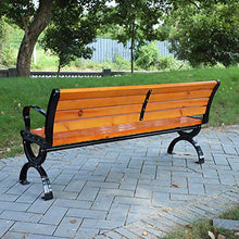 Panchina da Giardino All'aperto, 120 Cm / 150 Cm, Panca da Patio Vintage per 3 Persone con Schienale E Bracciolo, Struttura Robusta E Durevole in Ghisa E Sedile in Legno-plastica