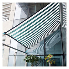 WXQIANG - Telone parasole a strisce per uso domestico, protezione solare per balcone, tetto da giardino, protezione solare, isolamento termico, colore verde e bianco, dimensioni: 3 x 5 m