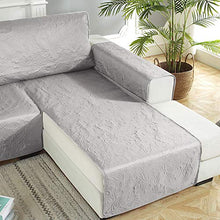 Willkey - Copridivano ad angolo, trapuntato, stampato, protezione divano angolare a destra, impermeabile, antiscivolo, per bambini e animali da compagnia, grigio, 240cm gauche
