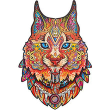 Tisi Puzzle in legno decorativo con lupo e farfalla, tigre, piccolo puzzle a forma di unicità, per adulti e adolescenti, la migliore collezione di giochi per la famiglia (Lynx)