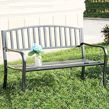 Panchine da Giardino Park Terrace, Panca in Ghisa per Esterni (con Cuscino in Schiuma), Panca Lounge 2 Posti Con Schienale e Braccioli, Panche Decorative da Balcone Per Cortili e Portici