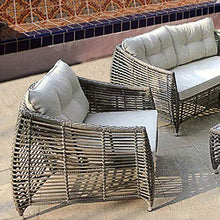 Aimir Set di Mobili da Giardino per Esterni, Set di 4 Pezzi per Divano in Rattan in PE da Giardino Sedia da Conversazione Modulare Tavolino da caffè Mobili da Balcone nel Cortile di Casa
