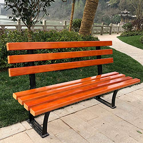 Panca da giardino panchina in legno massello resistente alle intemperie per esterni, panca da balcone con schienale e comodi posti a sedere per 2-3 persone, sedie a sdraio da giardino