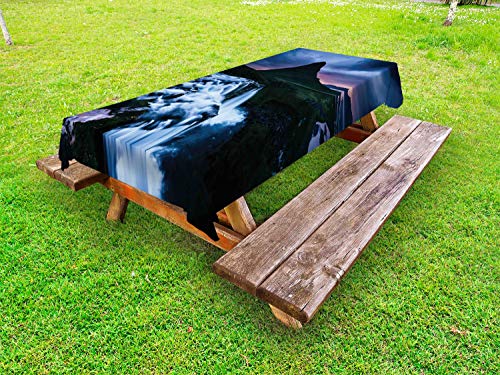 ABAKUHAUS Paesaggio Tovaglia da Esterno, Kirkjufell Islanda Natura, Tovaglia da Picnic Lavabile Decorativa, 145 cm x 305 cm, Multicolore