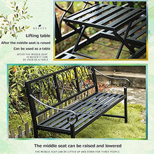 GaoF Panchina da Giardino in ghisa da 60 Pollici Panchina da Giardino in ghisa, panchina per Il Tempo Libero all'aperto con Tavolo Centrale, panchina in Metallo Decorativa retrò Resistente alle