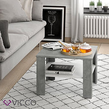 Vicco Tavolino da Divano Homer Tavolino da Soggiorno Cemento Bianco 60x60