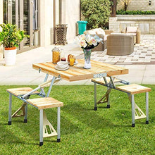 CASTOR Tavolo da Picnic all'aperto Tavolo Pieghevole Pranzo in Legno Picnic Set Set Set Set Pieghevole Junior Outdoor BBQ Party Table