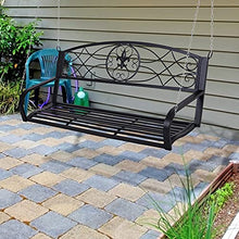 Outsunny Dondolo 2 Persone Design Classico Catene Incluse da Giardino Acciaio 132 x 63 x 58 cm Nero