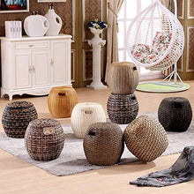 HFM Sedia a Bordo Piscina, sedute in Rattan Patio, Pouf in Vimini da Esterno, poggiapiedi da Patio, poggiapiedi e Pouf Piccoli, Sedia da Giardino, mobili da Balcone,E