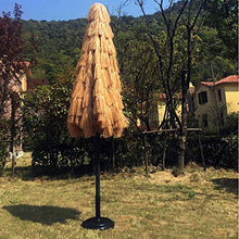 Generic002 Parasole all'aperto Patio a manovella Imitazione tavola Ombrello di Paglia, ombrellone Tropicale con Tetto di Paglia e Spiaggia Parasole Casual, 8.9ft / 2,7 m