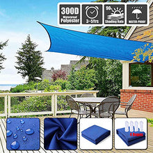 CH-GTJ Tenda da Sole A Vela, Protezione Solare Esterna Impermeabile Awing Rettangolo Baldacchino 98% UV per Posto Auto Coperto Patio Esterno di Grado con Corda Libera,Blu,6X8m