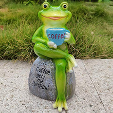 NULINULI Ornamenti della Statua del Giardino della Rana, Statua della Rana Verde Creativa 3D, Rana Seduta sulla Statua di Pietra, Ornamenti della Resina A