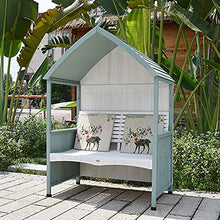 GaoF Panca per Padiglione da Giardino da Giardino Sedia da Riposo in Legno massello, Sedia da Giardino Doppia con ombrellone da Giardino e Pioggia, Panca da Veranda Resistente alle