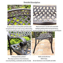 40 pollici Panca da giardino Doppia seduta in metallo per esterno, Decorazione antica rose Panchina con struttura in alluminio pressofuso, Combinazione di tavolo e sedia per prato portico anteriore