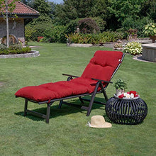 Beautissu Cuscino per lettini Prendisole e sedie a Sdraio Flair RL - 190x60x8cm - Ideale in Spiaggia, Giardino, Balcone - Rosso