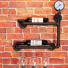 Portabottiglie da Parete in Metallo con Portabottiglie da Parete Scaffale Espositore per Tubo Creativo Ferro da Bar Home Decor J1127, HJJ