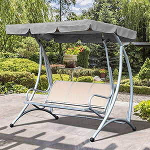NITRIP Coprisedile da Altalena, Fodera in Tessuto Oxford Antipolvere, Accessorio da Esterno Impermeabile per Cortile Esterno(Gray)