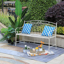 GaoF Panchina da Giardino con terrazza Panchine per Il Tempo Libero da Esterno, Panchina da Giardino in ghisa con Tavolo Centrale, Panchina in Metallo retrò Resistente alle intemperie e alla ruggine,