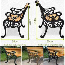 outdoor furniture Panca da Giardino panchina in ghisa per Esterni, Sedili da terrazza in Legno massello anticorrosivi Resistenti alle intemperie, Panchina in Struttura Metallica Rinforzata