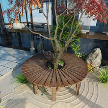 Panchina semicircolare in legno massello anticorrosivo da giardino da 120 cm, decorazione da giardino per esterni terrazza per il tempo libero sedia da parco, adatta per cortile, giardino, pastorale