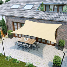 SONGMICS 3 x 3 m Tenda Parasole Vela Ombreggiante, Resistente all'Acqua Fino ad Almeno 1000 mm, Protettiva del Sole, Giardino Cortile Terrazza Campeggio, Poliestere Antistrappo, Color Sabbia GSH33EY