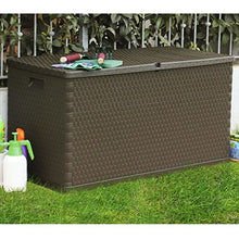 Festnight Baule Contenitore Portaoggetti Moderno da Giardino/Patio/Terrazza per Esterno 420 L Marrone 120 x 56 x 63 cm