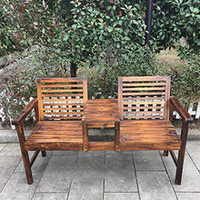 Outdoor sports Panca da Giardino per terrazza, Panchina da Esterno con Schienale e corrimano, Poltroncina da Giardino anticorrosiva e Facile da Pulire con tavolino può ospitare 2 Persone