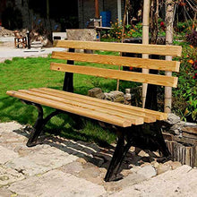 GaoF Panchina da Giardino da Giardino Panchina da Esterno, panchina da Esterno Resistente alle intemperie con Struttura in ghisa e Legno massello anticorrosivo con Schienale e braccioli, 2-4
