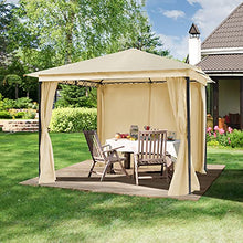 TOOLPORT Gazebo da Giardino 3x3 m - 100% Impermeabile - con 4 Teli Laterali - ca. 180g/m² Telo del Tetto Color Crema