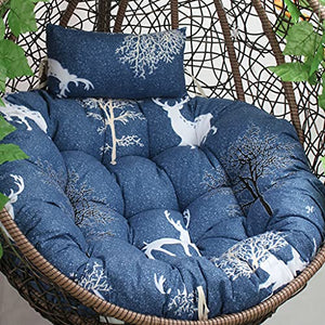 LHQ-HQ Cuscino per Sedia Papasan con Poggiatesta, Cuscinetto Rotondo in Twill Solido per Amaca, Cesto Appeso, Sedia A Dondolo, Sedia A Dondolo. 47,24"X 47,24" 120 X 120 Cm