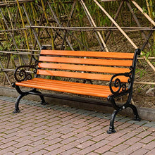 Panca da giardino panchina da esterno, panca decorativa da giardino per 2-3 persone, robuste panchine in ghisa, panchine in legno massello resistenti agli agenti atmosferici, panca da balcone in leg