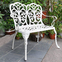 Outdoor furniture Panca da Giardino per Esterni Panca da Giardino in Alluminio pressofuso, poltroncina da Giardino da 33 Pollici per 2 Persone, Sedia in Metallo antiruggine Resistente alle intemperie