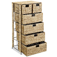 Tidyard Armadietto Portaoggetti 6 Cesti Giacinto d'Acqua,Cassettiera in Bamboo per Ufficio armadietto Bagno 47x37x100 cm