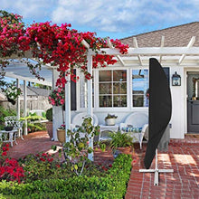 TOHOYOK Patio Copertura Ombrellone, 420D Oxford Panno Giardino ombrellone Coperchio di Protezione, 280 Centimetri Protezione Solare Resistente all'Acqua e alla Polvere ombrellone, 5 Pezzi, Nero