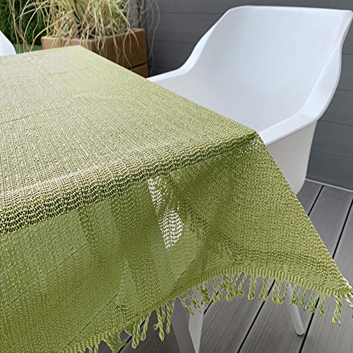 JEMIDI Tovaglia da giardino, resistente alle intemperie, rotonda, rettangolare, resistente alle intemperie, rettangolare, 130 cm x 160 cm, verde tiglio