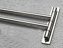 Btsky ™ porta-asciugamani con aste ruotabili in acciaio INOX per bagno, cucina per appendere vestiti, cintura, metallo, Silver, Extra Long 2 Bars