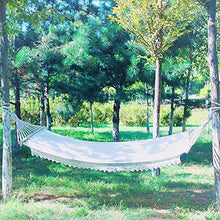 LHAHGLY Amaca, Tela di Cotone Bianco Pizzo Nappa con palo di Legno per la Spiaggia Campeggio all'aperto Giardino Interno - Carico da 260 libbre Sedia pigra Support hamac Bois