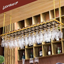 FFYN Portabottiglie e portabottiglie in Ferro da Appendere alla Parete | Armadi per Vino da soffitto per Cucina, Sala da Pranzo, Bar o Cantina | Cornice Dorata