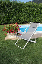 Sdraio Pieghevole In Alluminio Bianco E Textilene Da Esterno Giardino Per Ristorante Agriturismo Albergo Hotel
