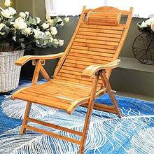 Accogliente Sedia a Sdraio Beach Yard Piscina Piegatura Pieghevole Chaise Regolabile Chaise Bamboo Lounge Sedia da Interno o all'aperto Sedia Relax