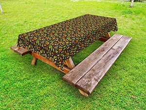 ABAKUHAUS Messico Tovaglia da Esterno, Modello Tradizionale, Tovaglia da Picnic Lavabile Decorativa, 145 cm x 210 cm, Charcoal Grey Bianco