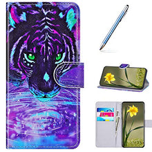 Pelle Portafoglio Cover Compatible with MOTO G7 Custodia Flip Libretto Animale Case Tiger,URFEDA PU Cuoio Chiusura Magnetica Case Cover Stile Vani di Carte Coper tura Custodia per MOTO G7 Plus