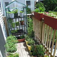 PANYUE Mini Roll-Up Zipper Door Greenhouse Cover, Outdoor Portable Clear Plastic Plant Greenhouses Cover (Not Include Shelf)